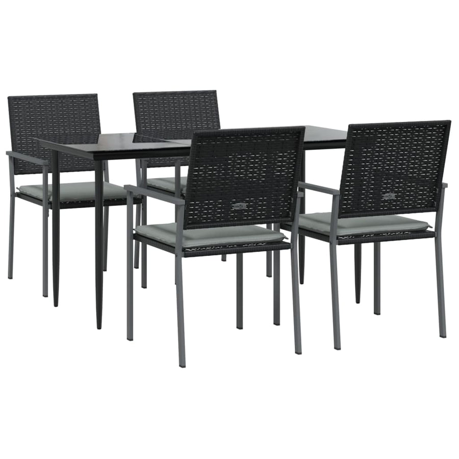 -Delige Tuinset Met Kussens Poly Rattan En Staal 5 140 cm tafellengte Ja
