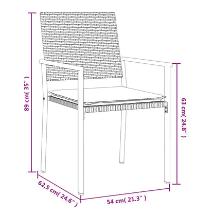 -Delige Tuinset Met Kussens Poly Rattan En Staal 5 140 cm tafellengte Ja