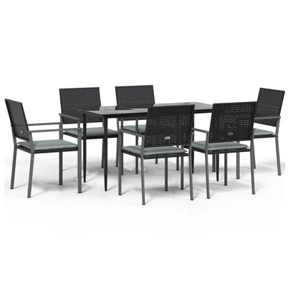 -Delige Tuinset Met Kussens Poly Rattan En Staal 7 140 cm tafellengte Ja