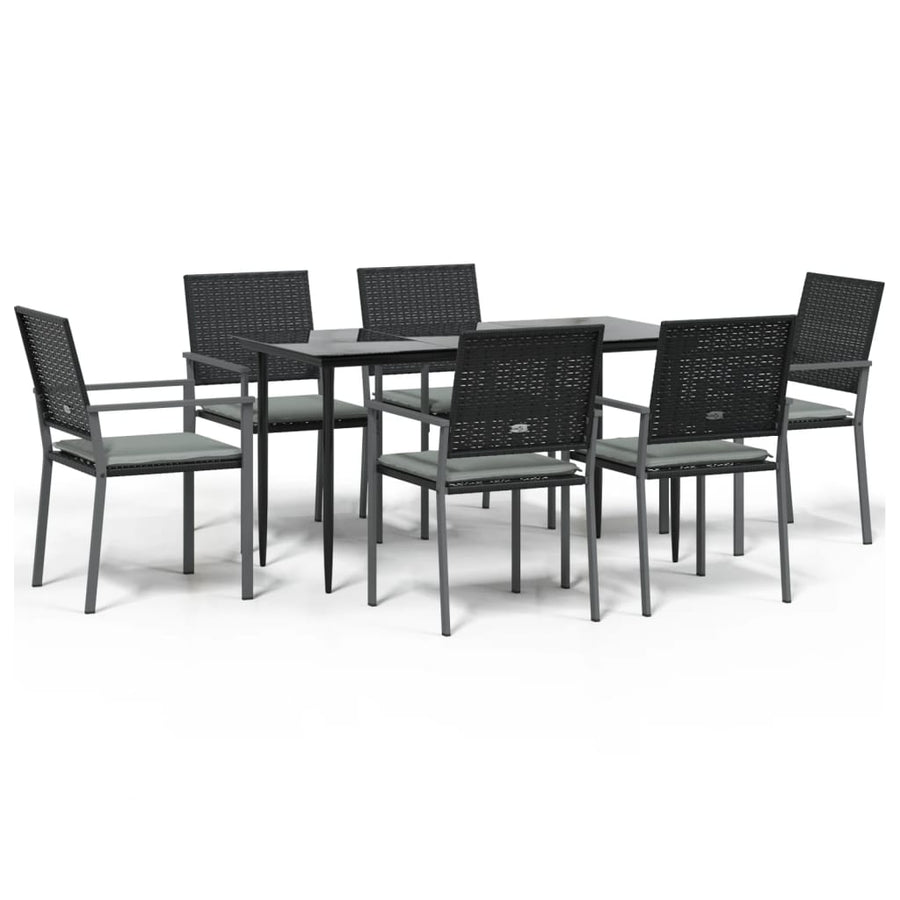-Delige Tuinset Met Kussens Poly Rattan En Staal 7 140 cm tafellengte Ja