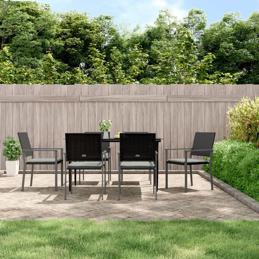 -Delige Tuinset Met Kussens Poly Rattan En Staal 7 140 cm tafellengte Ja