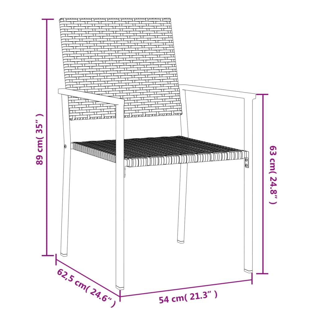 -Delige Tuinset Poly Rattan En Staal 5 140 cm tafellengte Nee