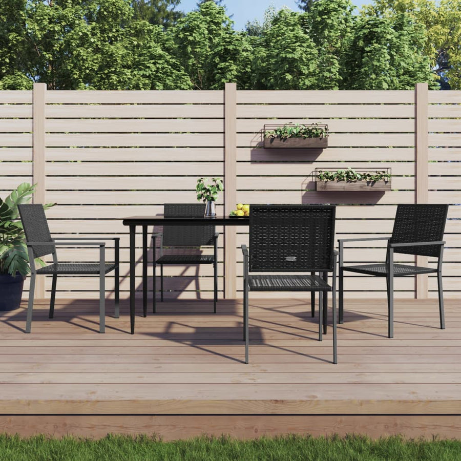 -Delige Tuinset Poly Rattan En Staal 5 140 cm tafellengte Nee