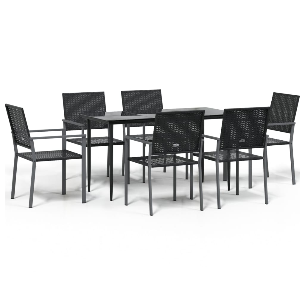7-delige Tuinset poly rattan en staal