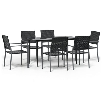 7-delige Tuinset poly rattan en staal