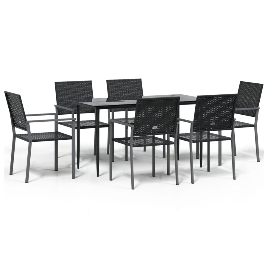 7-delige Tuinset poly rattan en staal