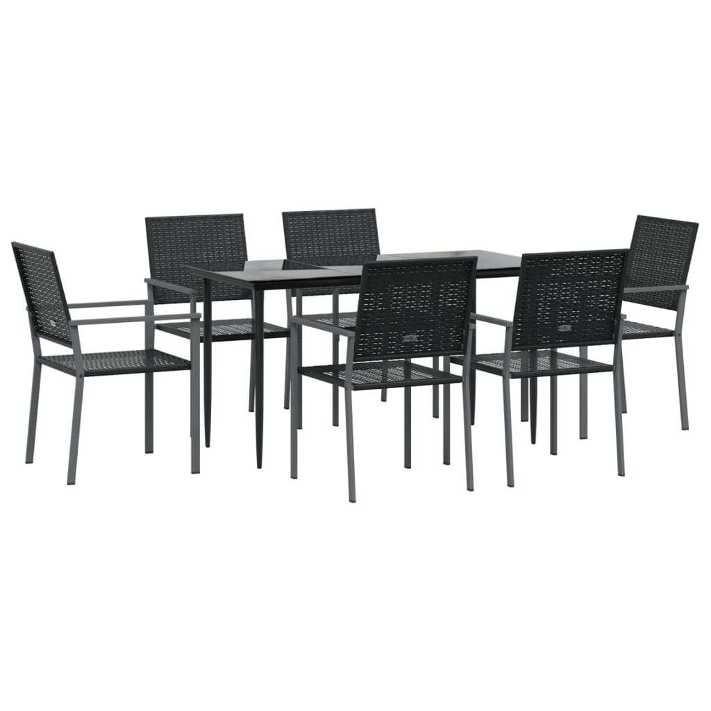7-delige Tuinset poly rattan en staal
