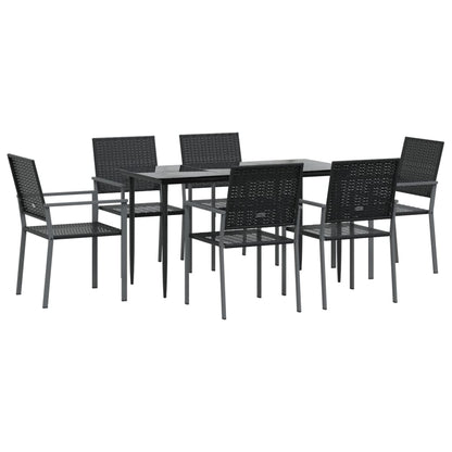 7-delige Tuinset poly rattan en staal