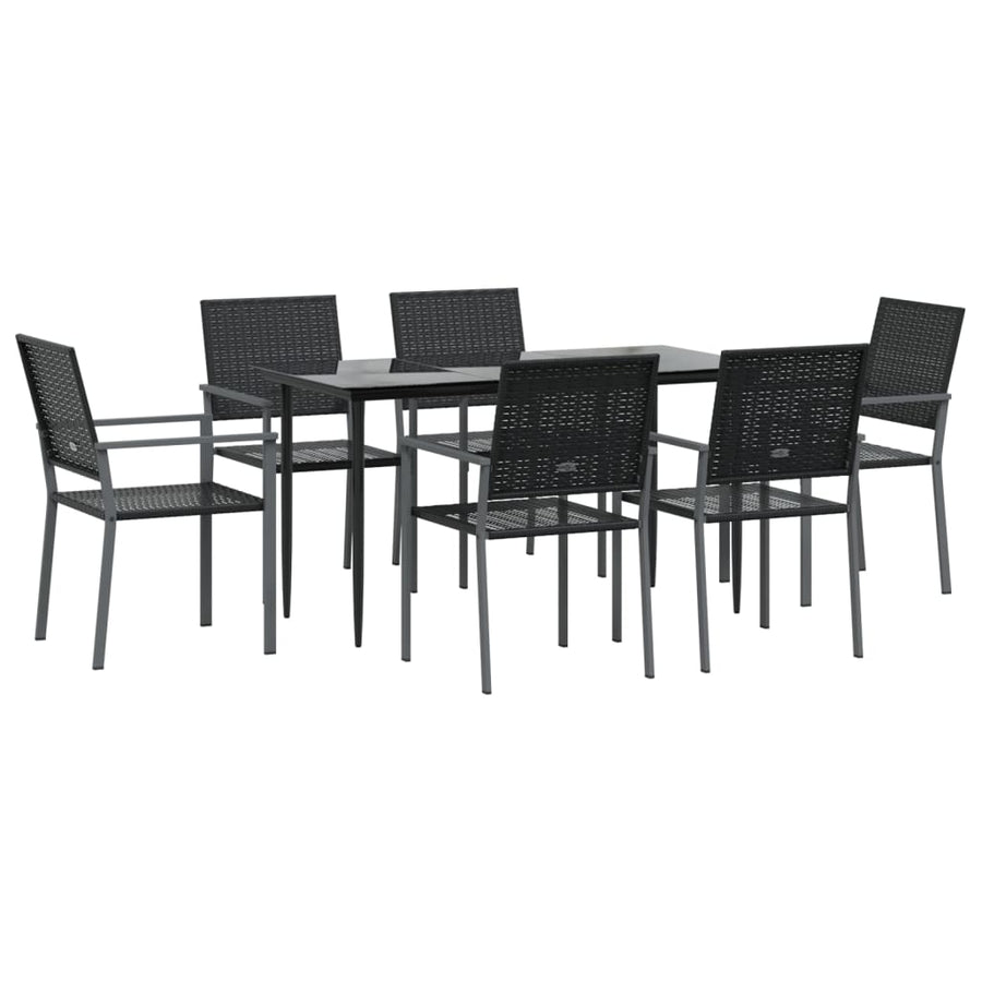 7-delige Tuinset poly rattan en staal