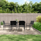 Tuinset 7-delig poly rattan staal zwart