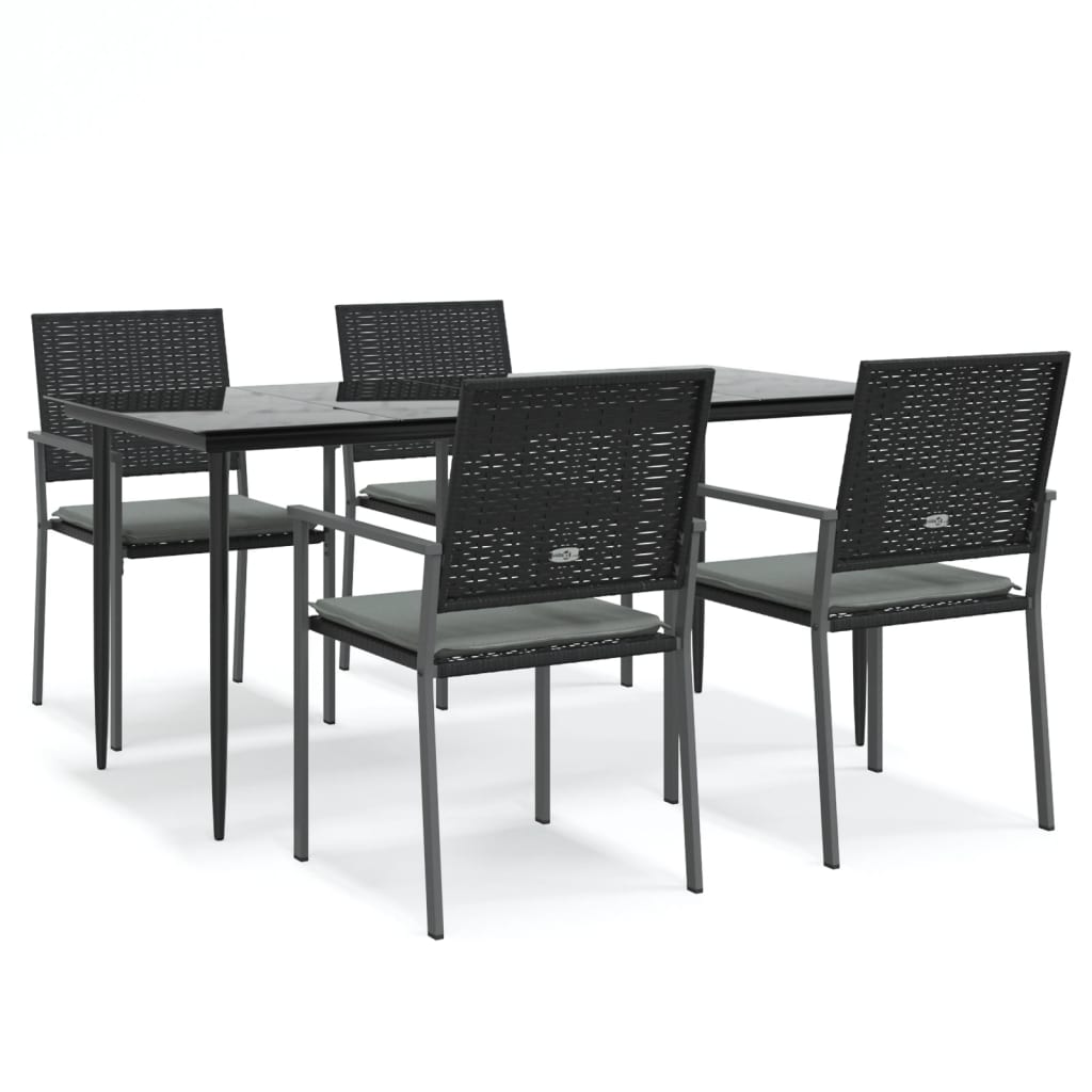 -Delige Tuinset Met Kussens Poly Rattan En Staal 5 160 cm tafellengte Ja