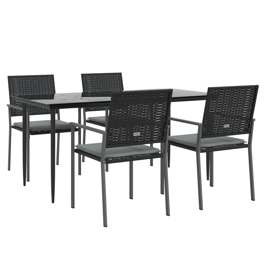 -Delige Tuinset Met Kussens Poly Rattan En Staal 5 160 cm tafellengte Ja