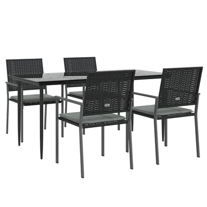 -Delige Tuinset Met Kussens Poly Rattan En Staal 5 160 cm tafellengte Ja