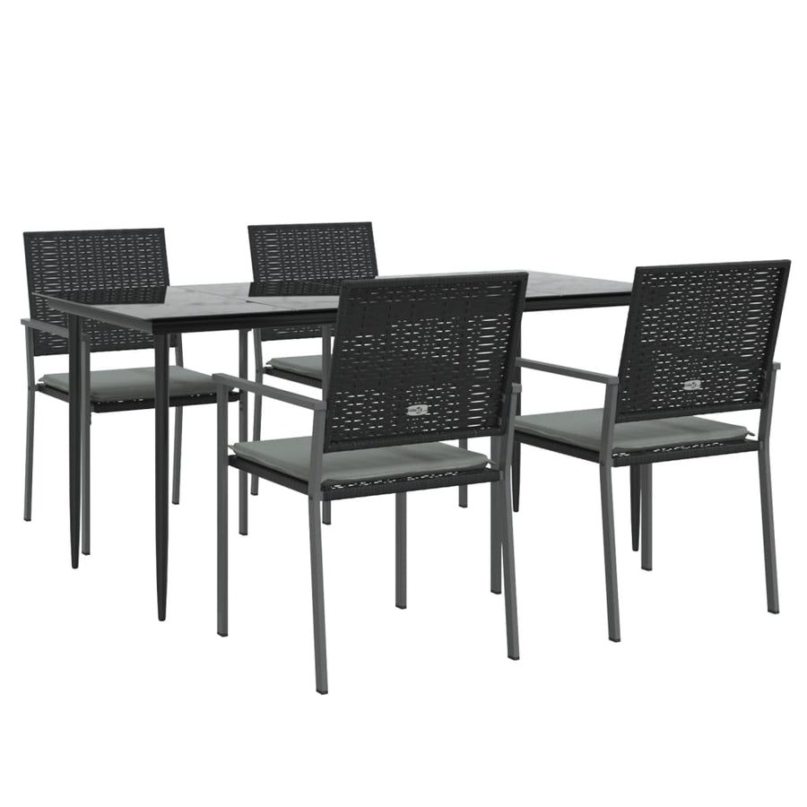 -Delige Tuinset Met Kussens Poly Rattan En Staal 5 160 cm tafellengte Ja