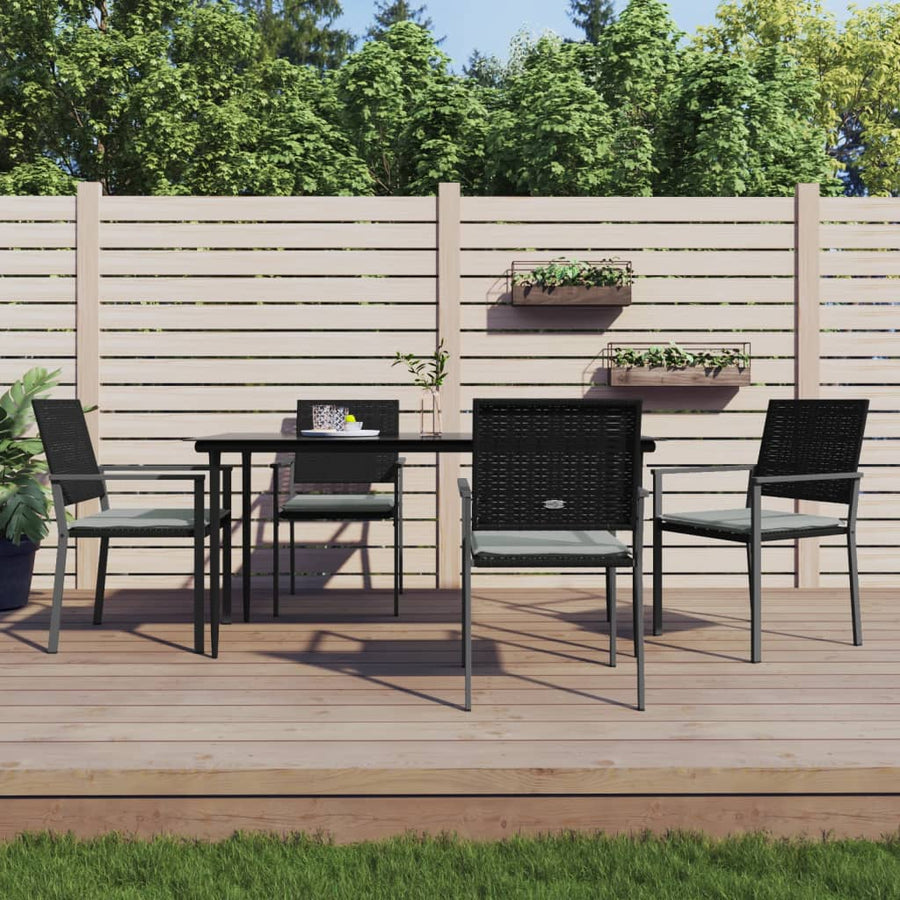 -Delige Tuinset Met Kussens Poly Rattan En Staal 5 160 cm tafellengte Ja
