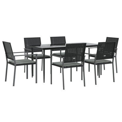 -Delige Tuinset Met Kussens Poly Rattan En Staal 7 160 cm tafellengte Ja