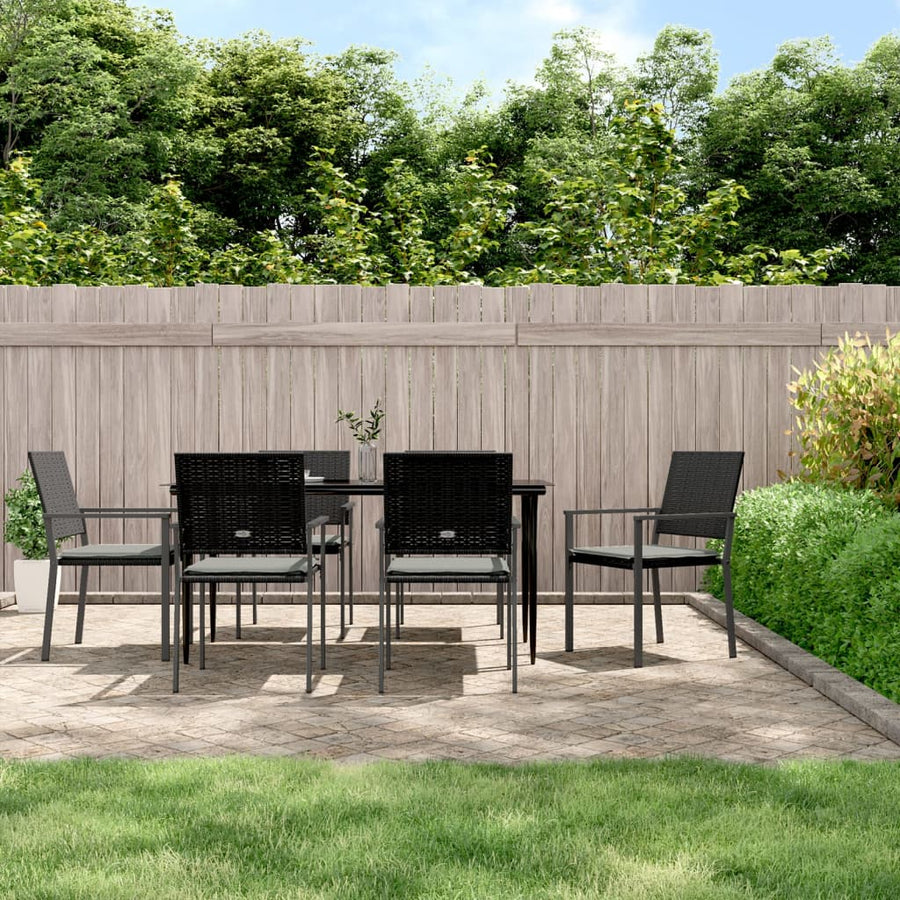 -Delige Tuinset Met Kussens Poly Rattan En Staal 7 160 cm tafellengte Ja