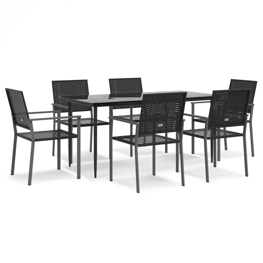 7-delige Tuinset poly rattan en staal