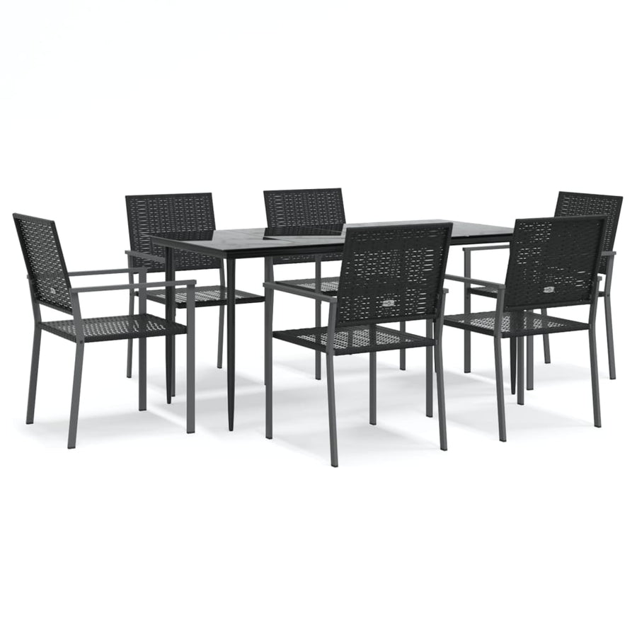 7-delige Tuinset poly rattan en staal