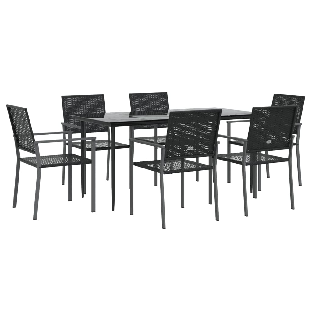 7-delige Tuinset poly rattan en staal