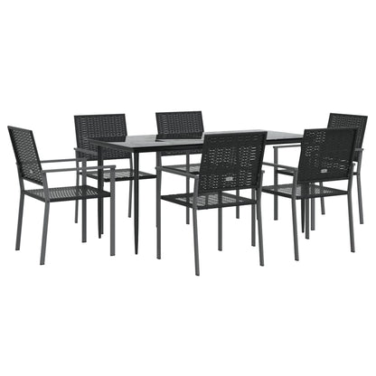 7-delige Tuinset poly rattan en staal