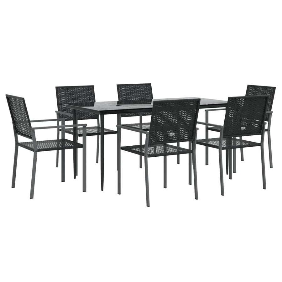 7-delige Tuinset poly rattan en staal