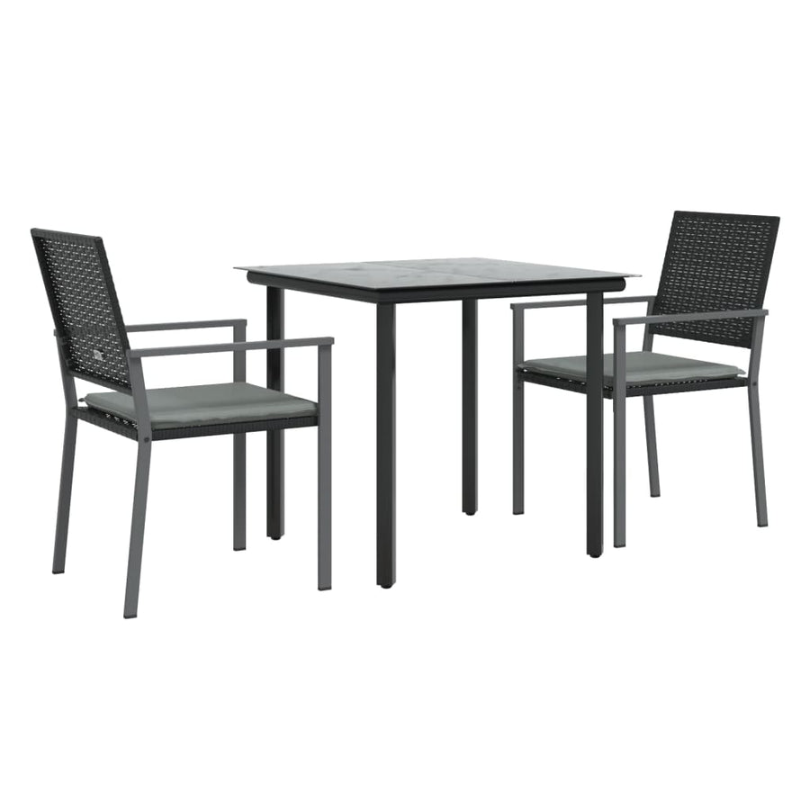 -Delige Tuinset Met Kussens Poly Rattan En Staal 3 80 cm tafellengte Ja