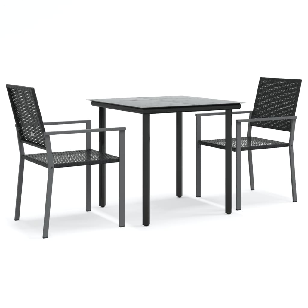 -Delige Tuinset Met Kussens Poly Rattan En Staal 3 80 cm tafellengte Nee