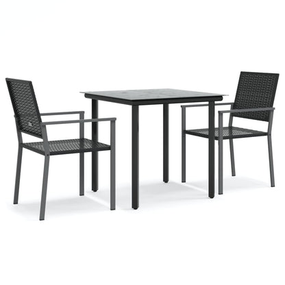 -Delige Tuinset Met Kussens Poly Rattan En Staal 3 80 cm tafellengte Nee