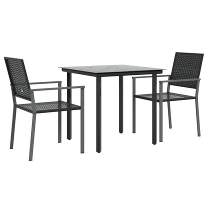 -Delige Tuinset Met Kussens Poly Rattan En Staal 3 80 cm tafellengte Nee