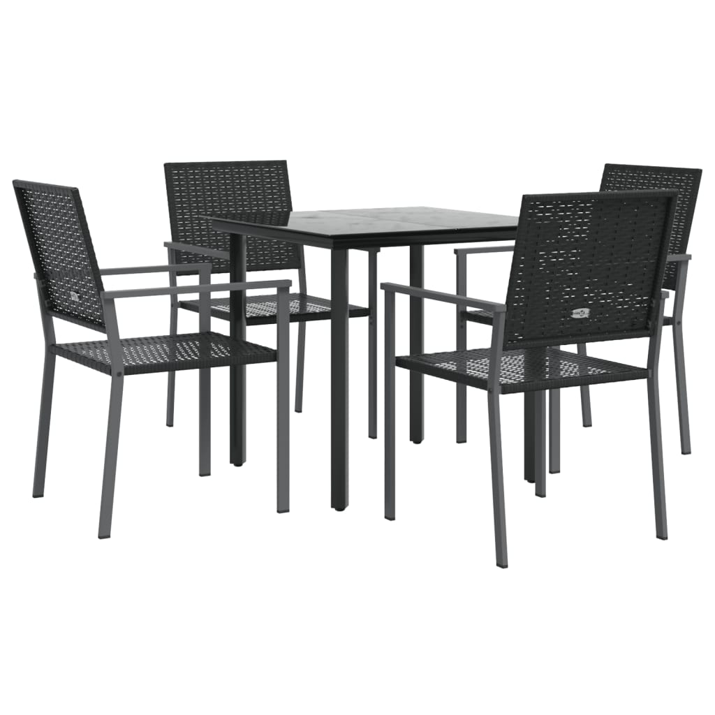 -Delige Tuinset Poly Rattan En Staal 5 80 cm tafellengte Nee