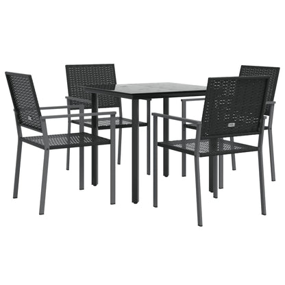 -Delige Tuinset Poly Rattan En Staal 5 80 cm tafellengte Nee