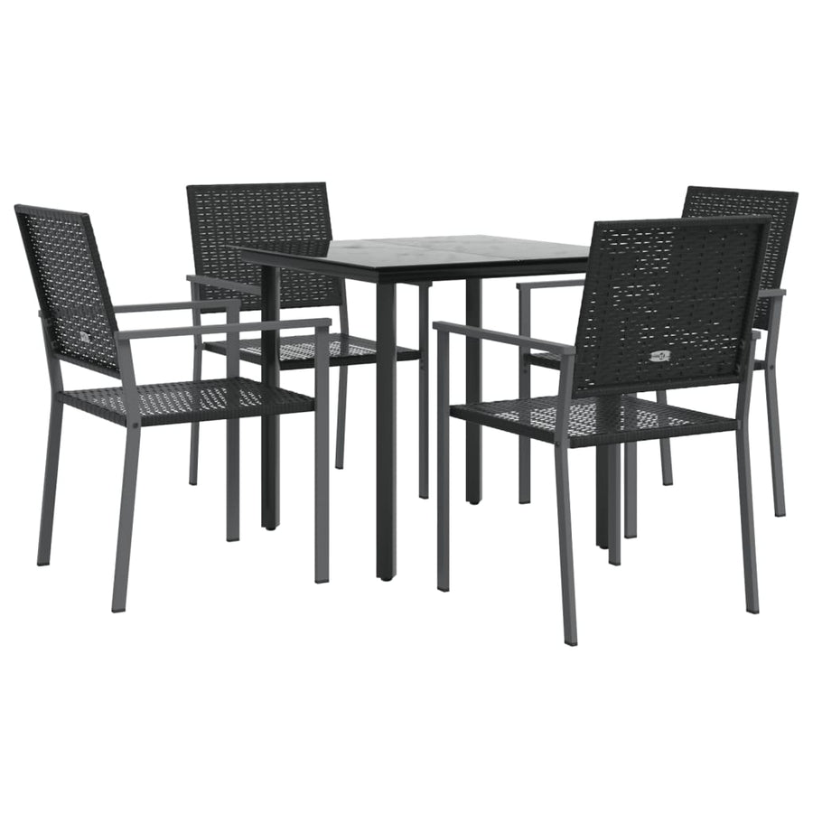 -Delige Tuinset Poly Rattan En Staal 5 80 cm tafellengte Nee