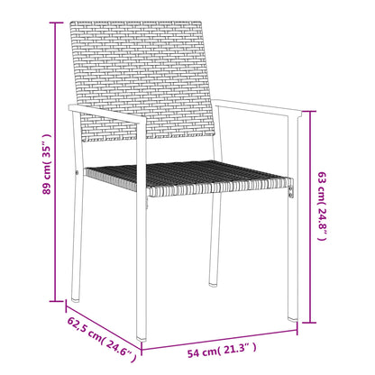 -Delige Tuinset Poly Rattan En Staal 5 80 cm tafellengte Nee
