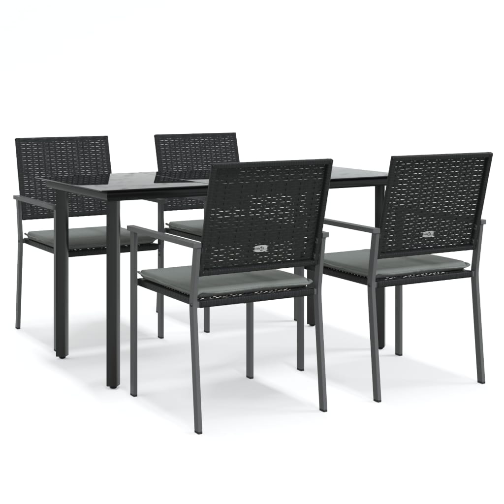 -Delige Tuinset Met Kussens Poly Rattan En Staal 5 140 cm tafellengte Ja