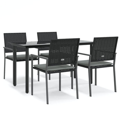 -Delige Tuinset Met Kussens Poly Rattan En Staal 5 140 cm tafellengte Ja