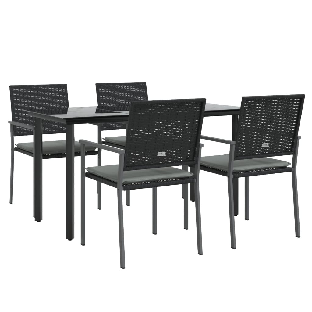 -Delige Tuinset Met Kussens Poly Rattan En Staal 5 140 cm tafellengte Ja