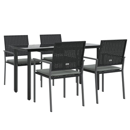 -Delige Tuinset Met Kussens Poly Rattan En Staal 5 140 cm tafellengte Ja