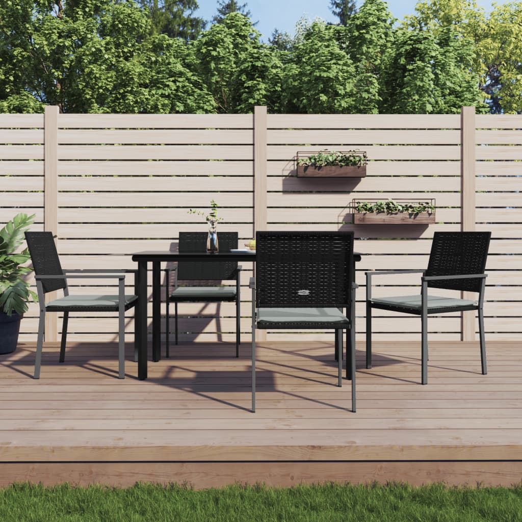 -Delige Tuinset Met Kussens Poly Rattan En Staal 5 140 cm tafellengte Ja