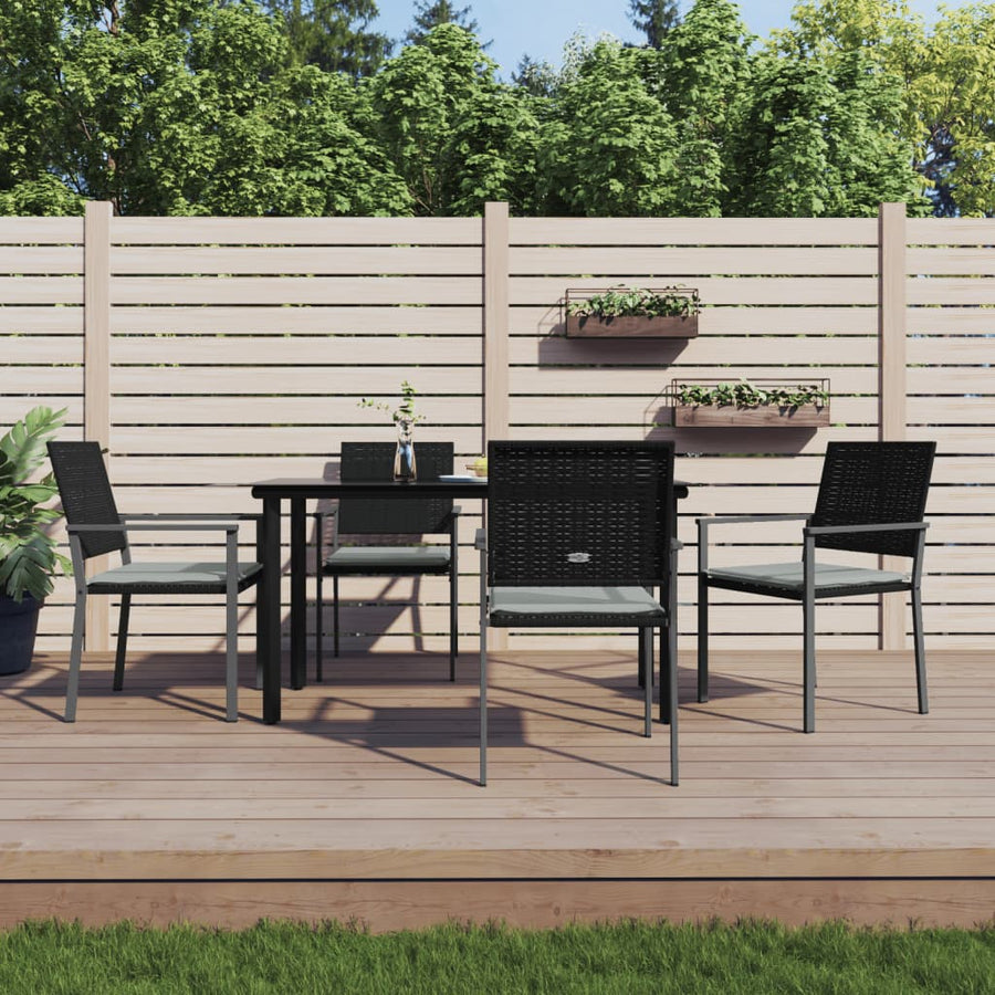 -Delige Tuinset Met Kussens Poly Rattan En Staal 5 140 cm tafellengte Ja