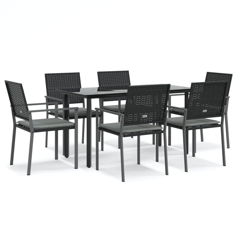 -Delige Tuinset Met Kussens Poly Rattan En Staal 7 140 cm tafellengte Ja