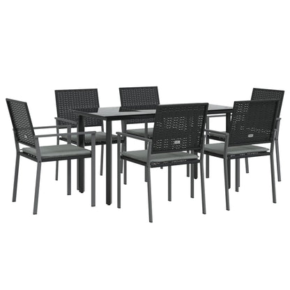 -Delige Tuinset Met Kussens Poly Rattan En Staal 7 140 cm tafellengte Ja