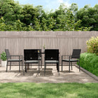 Tuinset 7-delig poly rattan staal zwart