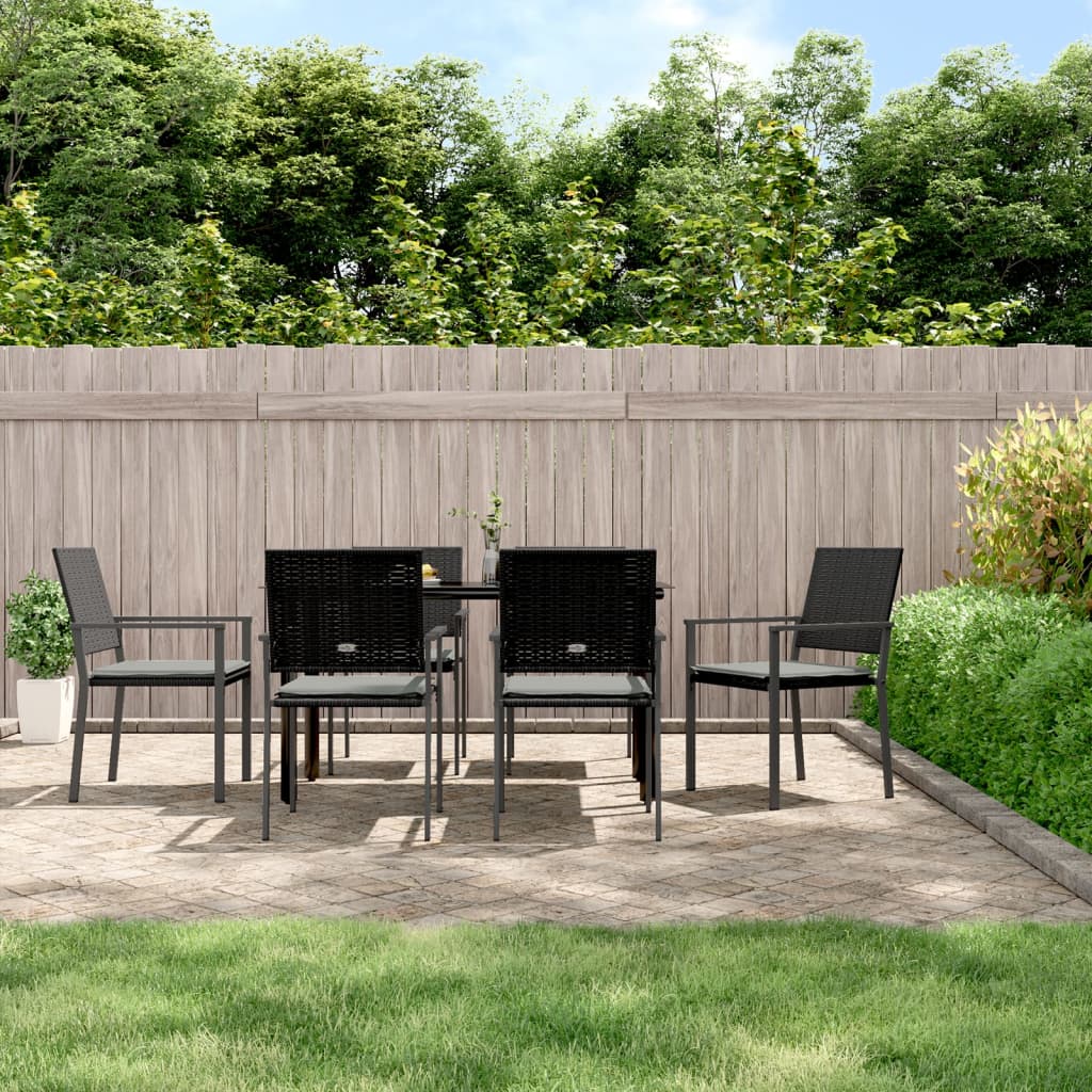 -Delige Tuinset Met Kussens Poly Rattan En Staal 7 140 cm tafellengte Ja