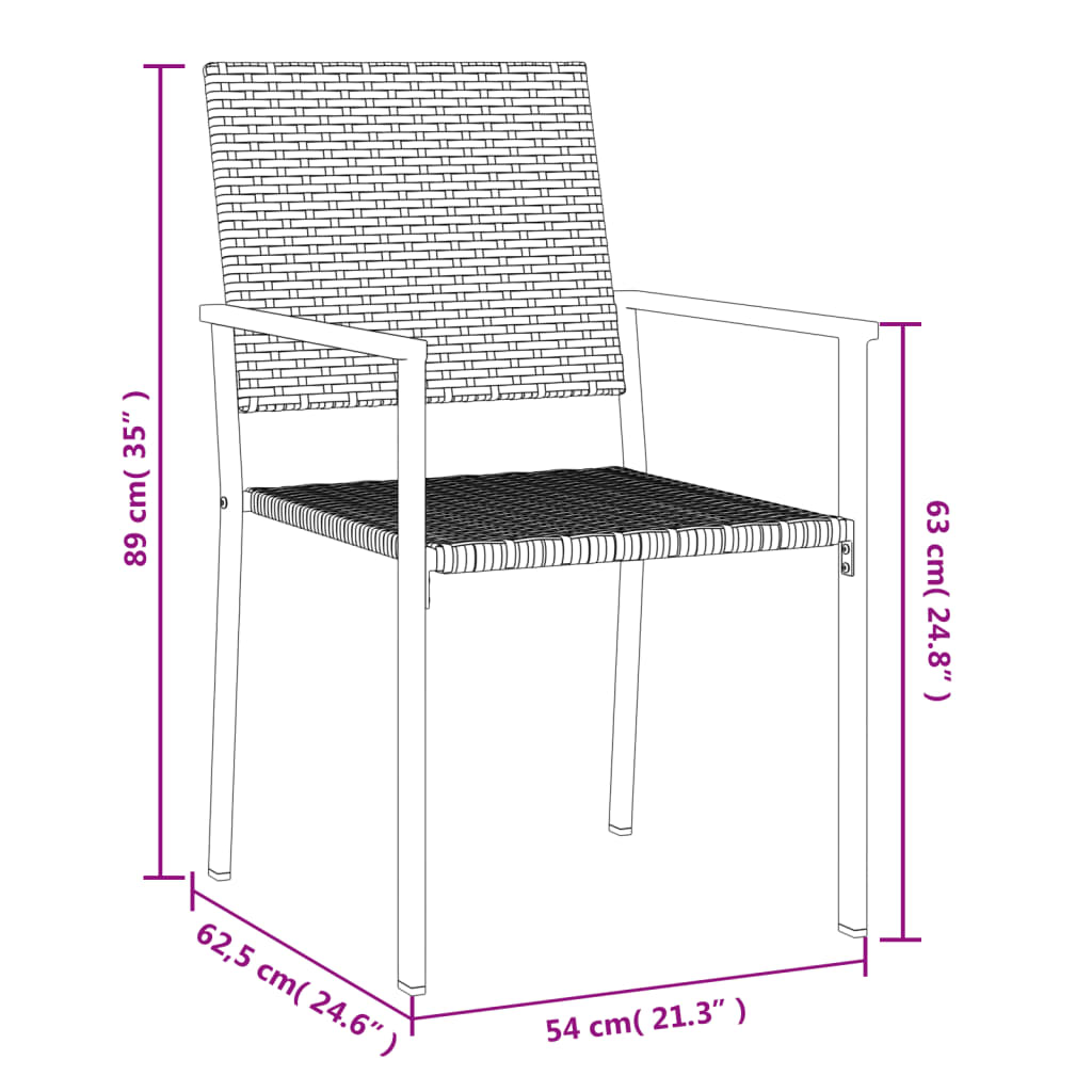 -Delige Tuinset Poly Rattan En Staal 5 140 cm tafellengte Nee