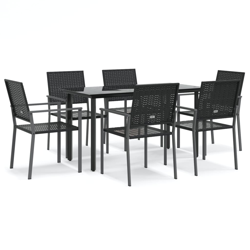 7-delige Tuinset poly rattan en staal