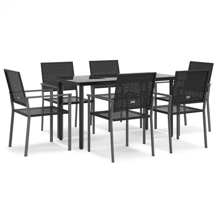 7-delige Tuinset poly rattan en staal
