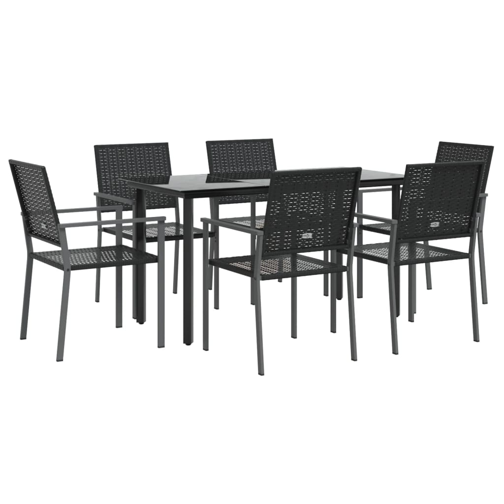 7-delige Tuinset poly rattan en staal