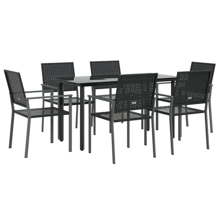 7-delige Tuinset poly rattan en staal