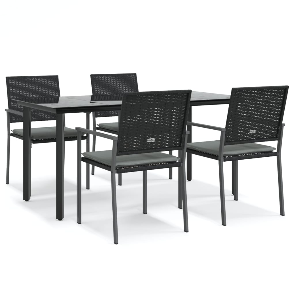 -Delige Tuinset Met Kussens Poly Rattan En Staal 5 160 cm tafellengte Ja
